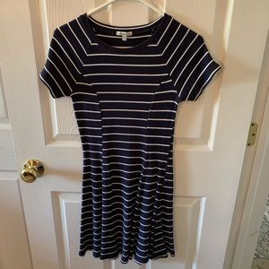 Navy & White Striped Sun Dress